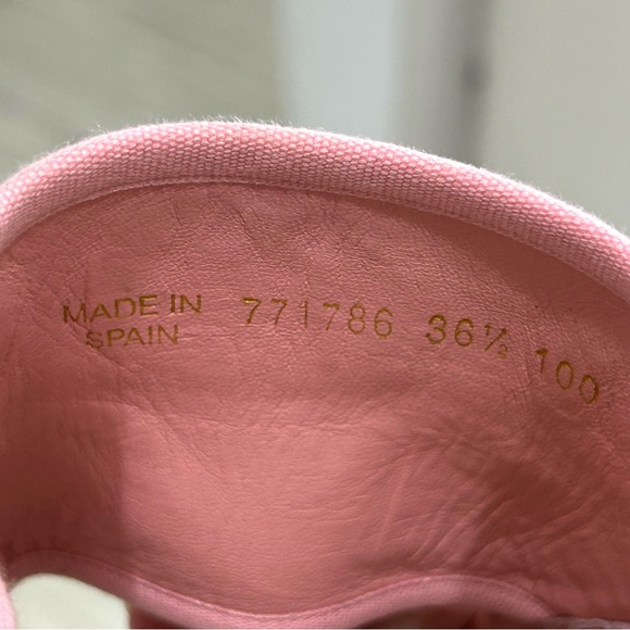 GUCCI DAMITA DOUBLE GG EMBROIDERED LOGO PINK CANVAS ESPADRILLE SANDALS SZ 36.5 - Picture 13 of 16